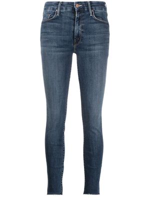 MOTHER jean skinny à effet usé - Bleu