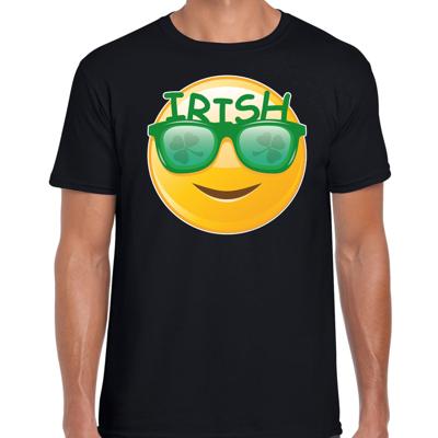 St. Patricks day t-shirt - zwart - voor heren - Irish emoticon - Ierse feest kleding