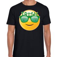 St. Patricks day t-shirt - zwart - voor heren - Irish emoticon - Ierse feest kleding