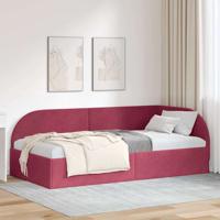 Hoekbedframe met hoofdeinde Wijnrood 90 cm x 190 cm Fluweel