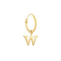 Minimalistische letter oorbel - 14K GOUD - Goud - W