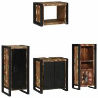 Badkamermeubelset met lade 4 pcs Massief Gerecycled Hout