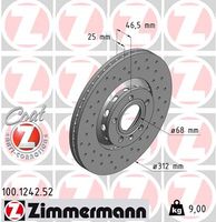 Remschijf SPORT REMSCHIJF COAT Z ZIMMERMANN, Remschijftype: Buiten geventileerd, u.a. für Audi, Skoda, Seat