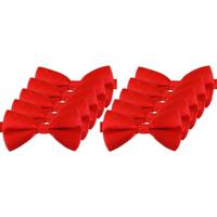 Carnaval verkleed vlinderstrikje - 10x - rood - 12 cm - voor dames/heren - strikken - kleding