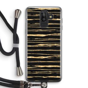 Gouden strepen: Samsung Galaxy J8 (2018) Transparant Hoesje met koord