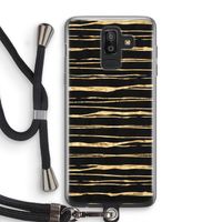 Gouden strepen: Samsung Galaxy J8 (2018) Transparant Hoesje met koord