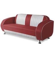 Bel Air Retro Waverly Tweezitter Sofa SF02CBG63 Ruby/Wit
