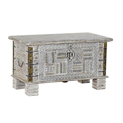 Koffer DKD Home Decor Metaal Mangohout 80 x 40 x 45 cm