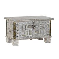 Koffer DKD Home Decor Metaal Mangohout 80 x 40 x 45 cm