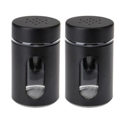 Excellent Houseware Peper / Zoutstrooier - 2x - glas - zwart - 94 ml - Kruidenstrooier - Specerijen