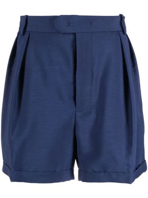 Bally short en mohair mélangé à design plissé - Bleu