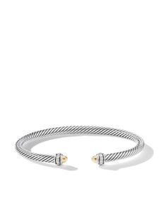 David Yurman bracelet Classic Cable en or 18ct et argent sterling pavé de diamants (4 mm)