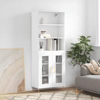 Hoge kast 69,5x34x180 cm bewerkt hout wit
