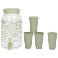 Gerimport Drank / Water dispenser tap - mintgroen - 3,8 Liter - kunststof - 15 x 18 x 26 cm - incl.