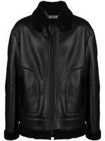 Philipp Plein skull-print leather jacket - Noir