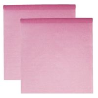 Santex Tafelkleed op rol - 2x - babyshower meisje - polyester - roze - 120 cm x 10 m - Feesttafelkleden - thumbnail