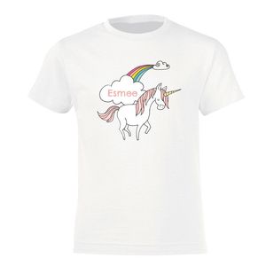 Unicorn T-shirt voor kinderen bedrukken - Wit - 4 jaar