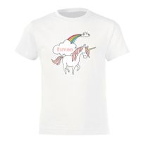 Unicorn T-shirt voor kinderen bedrukken - Wit - 8 jaar - thumbnail