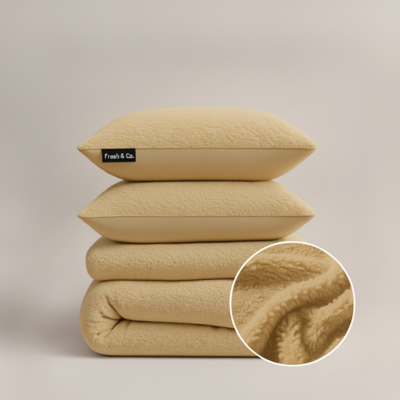 Dekbedovertrek Teddy - Blush Taupe - Lits-Jumeaux (240x220 Cm) - Taupe Microvezel Teddy - Effen - Fresh And Co - Dekbed-Discounter.nl