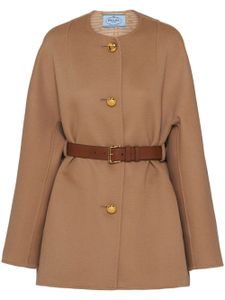 Prada veste en laine à simple boutonnage - Marron