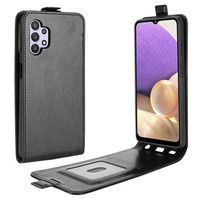 Samsung Galaxy A32 5G/M32 5G Verticale Flip Case met Kaarthouder - Zwart - thumbnail