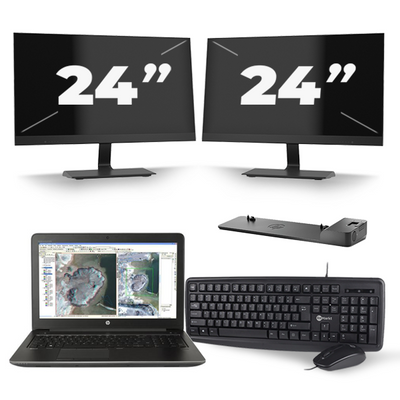 HP ZBook 15 G3 - Intel Core i7-6e Generatie - 15 inch - 16GB RAM - 256GB SSD - Windows 11 + 2x 24 inch Monitor
