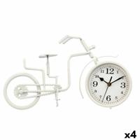Tafelklok Fiets Wit Metaal 33 x 21 x 4 cm (4 Stuks)