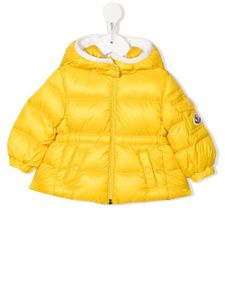 Moncler Enfant doudoune à patch logo - Jaune