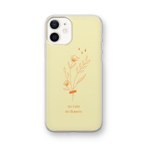 No rain no flowers: iPhone 12 mini Transparant Hoesje
