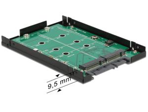 Delock 62590 2,5 converter SATA 22-pins > 2 x M.2 met RAID met behuizing