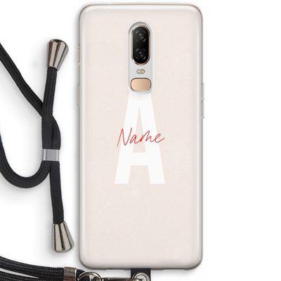 Strawberry Milkshake: OnePlus 6 Transparant Hoesje met koord
