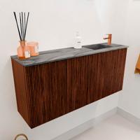 Toiletmeubel Mondiaz Joya Dlux | 90 cm | Meubelkleur Ruby | Faye wastafel Sombra Wasbak Rechts | 1 kraangat