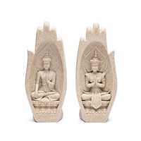Namasté Mudra Handen met Boeddha&apos;s - Zandkleur (21 cm)