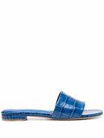 Giuliano Galiano short en cuir à effet peau de crocodile - Bleu