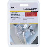 Dunlop Autobanden ventieldoppen - 5 delig - zilver - aluminium - Opvallende ventieldopjes   -