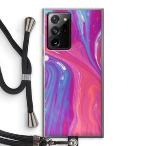 Paarse stroom: Samsung Galaxy Note 20 Ultra / Note 20 Ultra 5G Transparant Hoesje met koord