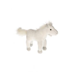 Pluche paardje wit 19 cm   -