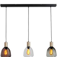Masterlight 3-lichts hanglamp - goud -Porto met Nicolette glazen - 2711-05-02-100-3-234