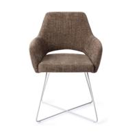 Jesper Home Yanai eetkamerstoel Checked Chestnut cross white