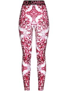 Dolce & Gabbana legging imprimé à taille à logo - Blanc