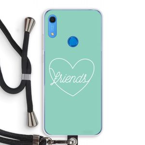 Friends heart pastel: Huawei Y6s Transparant Hoesje met koord