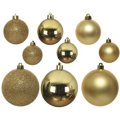 Decoris kerstballen - 30x st - goud - 4, 5 en 6 cm - kunststof - kerstversiering Decoris kerstballen - 30x st - goud - 4, 5 en 6 cm - kunststof - kerstversiering