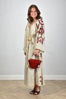 Sage & Ivy jurk Lika beige/burgundy