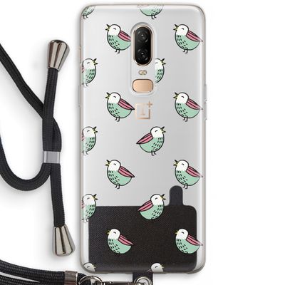 Vogeltjes: OnePlus 6 Transparant Hoesje met koord