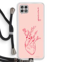 Blooming Heart: Samsung Galaxy A22 4G Transparant Hoesje met koord