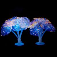 Aquarium artikelen decoratie silicone simulatie fluorescerende sucker kwallen grootte: 10 * 10 * 9cm (oranje)