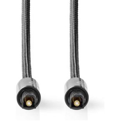 Optische Audiokabel | TosLink Male | TosLink Male | Gun Metal Grey | Gevlochten Kabel