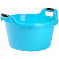Plastic Forte Afwasbak - Set van 2x stuks - 15L - blauw - 42 x 40 x 25 cm - met handvatten - teiltje