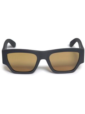 Alexander McQueen Eyewear lunettes de soleil Angled à monture rectangulaire - Gris