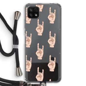 Rock: Samsung Galaxy A22 5G Transparant Hoesje met koord